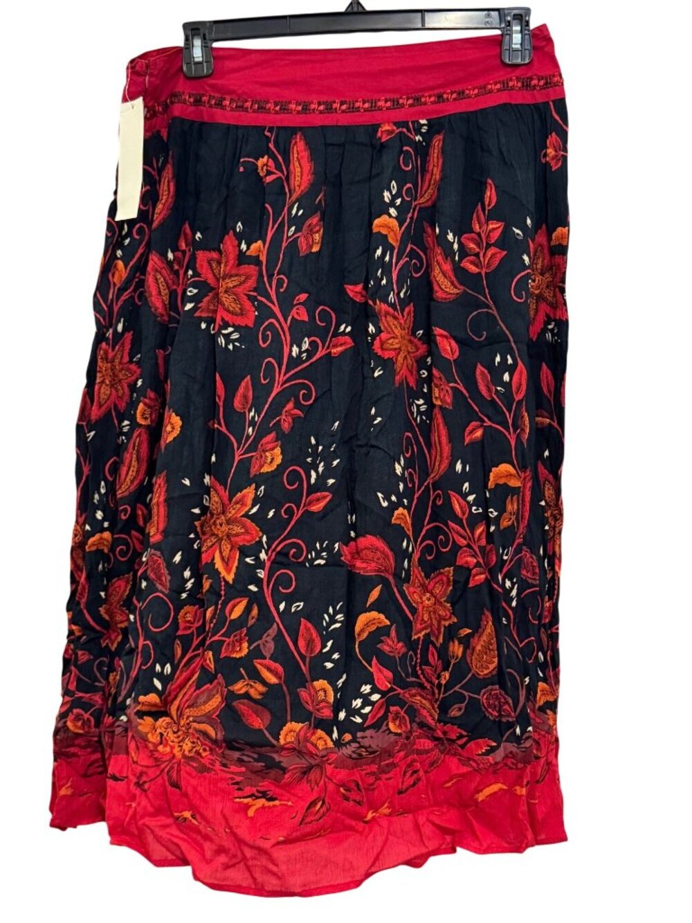 R.Q.T. Floral Embroidered Maxi Skirt Size 14 Rayon Cotton blend - Picture 1 of 7